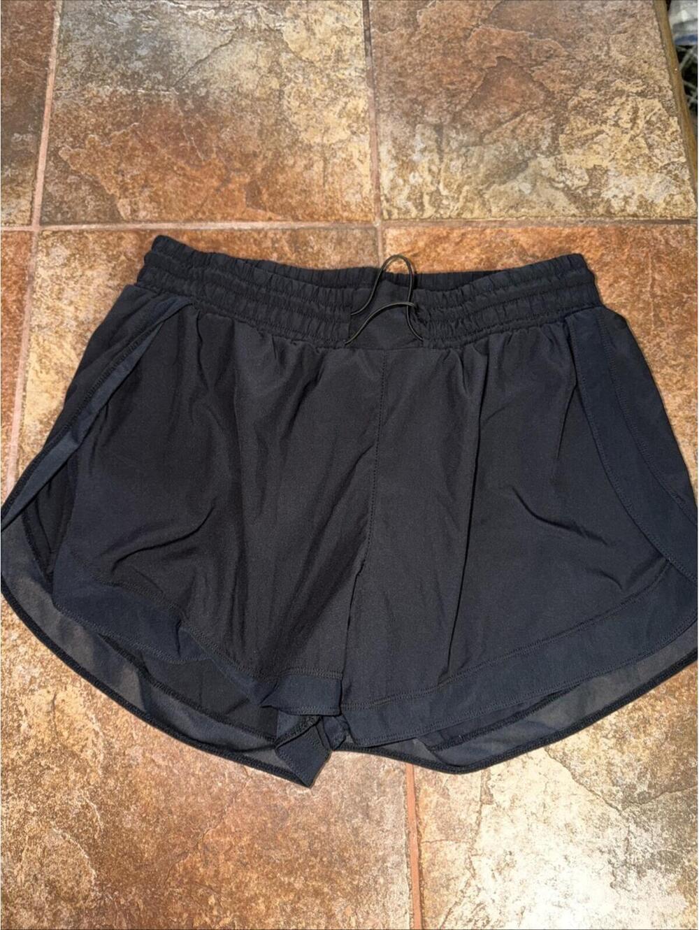 Danskin Womens Athletic Elastic Waist Shorts Black Size Large